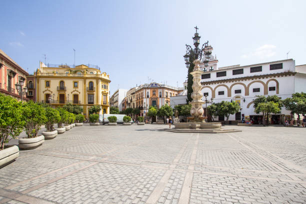 Famous Plaza del Triunfon in Seville, Andalucia, Spain