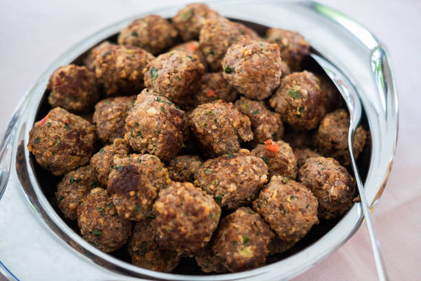 fresh meat balls herbs thyme, coriander, basil, rosemary, cherry tomatoes,