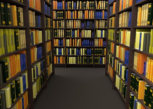 library, 3d rendering, background