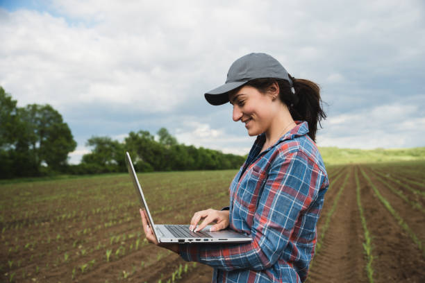 istock Young Woman Agronomist Using a Tablet in an Agricultural Field 1226844744