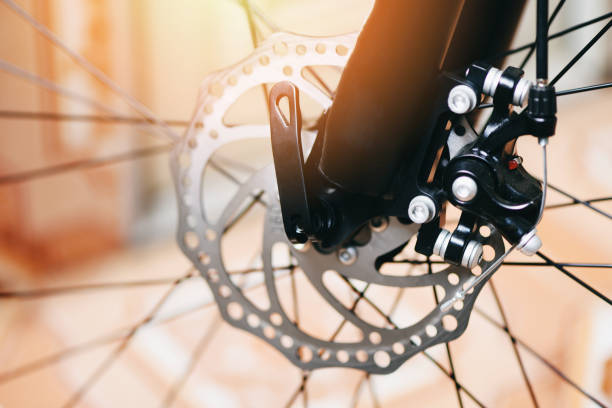 istock bicycle brake - front disc brake bike 1226853213