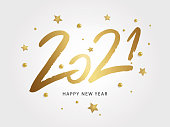 Happy New Year 2021 vector holiday illustration
