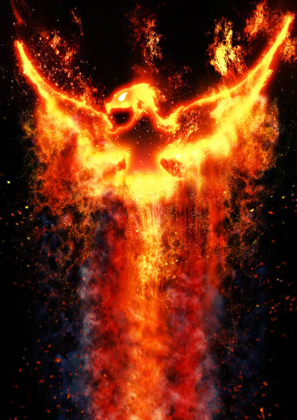 istock 3D illustration of an abstract phoenix flapping the darkness 1226863239