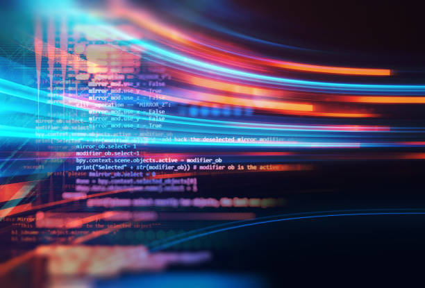 langage de technologie abstraite de code de programmation arrière-plan du développeur de logiciel et script d’ordinateur .3d illustration - code photos et images de collection
