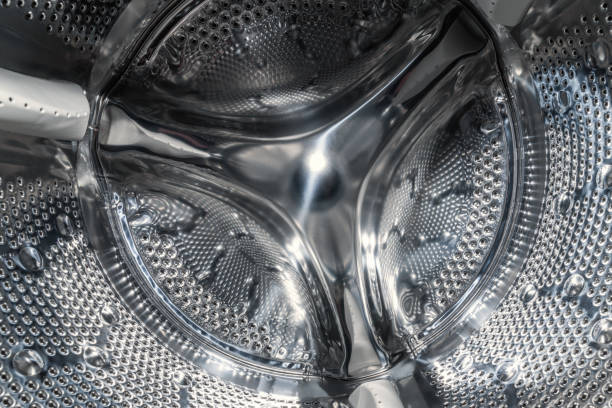 istock Drum of washing machine dry and clean close-up, inside view 1226865653