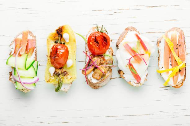 istock Assortment of vegetable bruschettas 1226867927