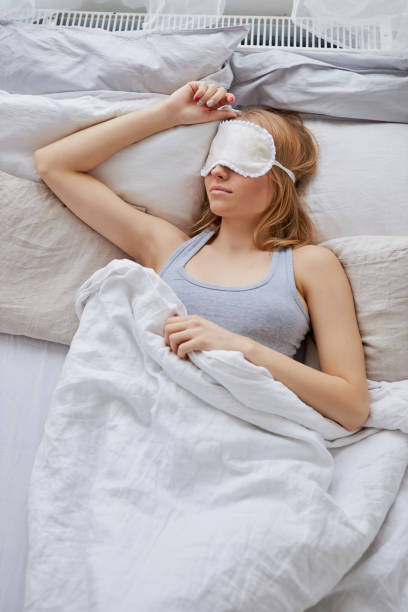 istock cute caucasian lady is sleeping 1226870599