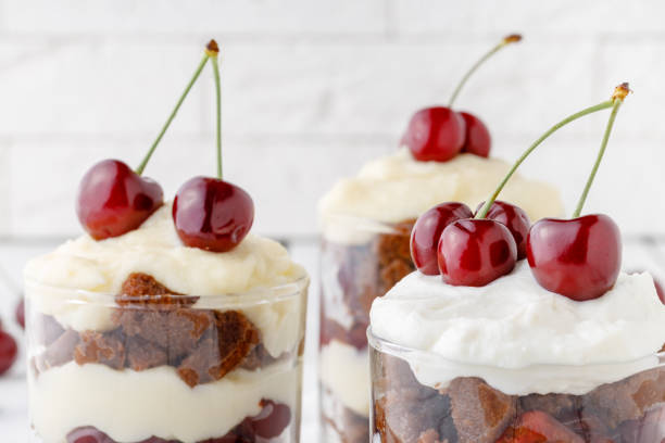 istock Trifle English cuisine dessert made with cherry fruit 1226871299