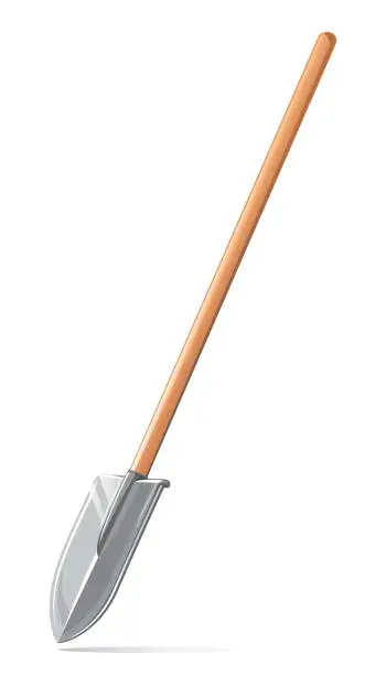 Vector illustration of Shovel tool side view isolated illustration