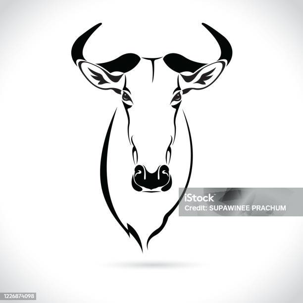 Wildebeest Vector Pattern Vector Image Of An Wildebeest Head Design On The White Background Stock ...