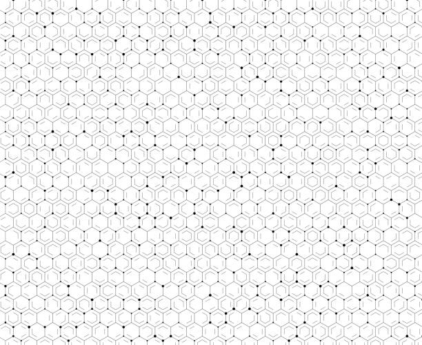 ilustrações de stock, clip art, desenhos animados e ícones de tech hexagon pattern - hexagon three dimensional shape diagram abstract