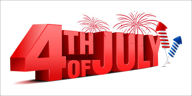 istock 3D 4TH OF JULY, independence day with fireworks and firecrackers. Vector illustration isolated on white background. 1226876495