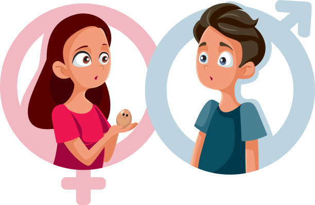 ilustraciones, imágenes clip art, dibujos animados e iconos de stock de niño y niña en la educación de la salud clase vector dibujos animados - teenage sex