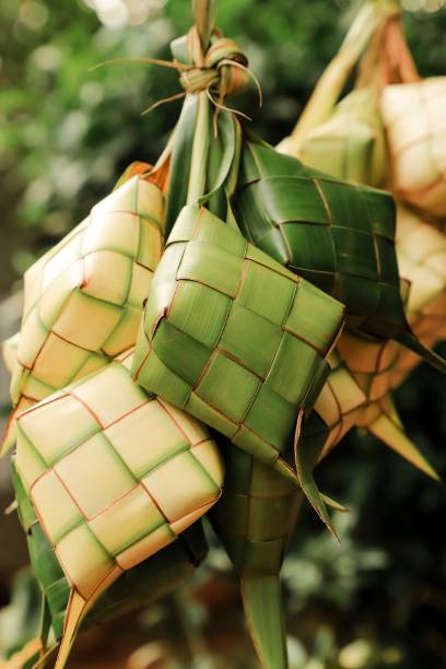 istock Ketupat, the Traditional Rice Cake in Woven Coconut Leaf Casing 1226884214