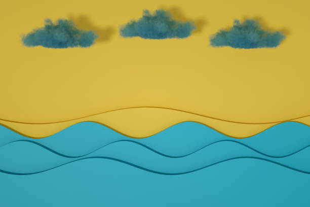 Paper art abstract waves background