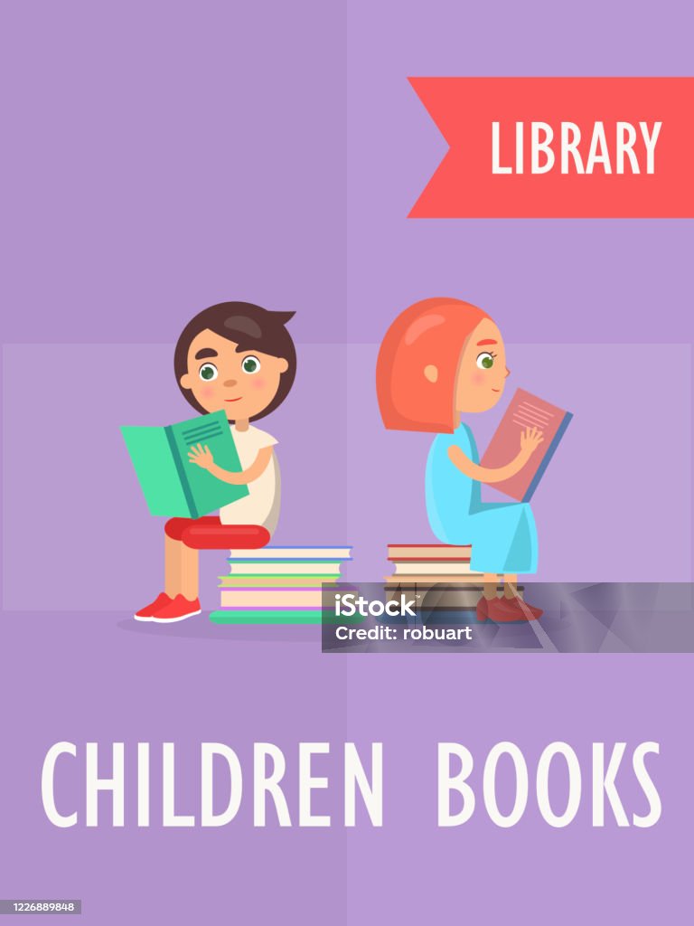 도서관 일러스트의 어린이 도서 섹션 개념에 대한 스톡 벡터 아트 및 기타 이미지 - 개념, 고등학교 이하, 공부 - Istock