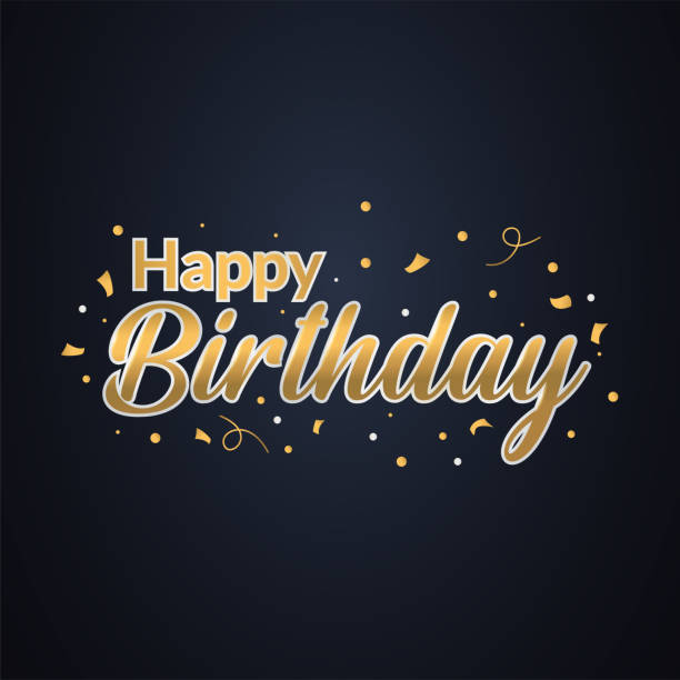 istock Luxury happy birthday golden greeting 1226890616