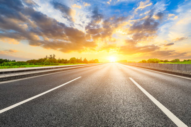 istock Asphalt road and forest with sky cloud landscape. 1226891005