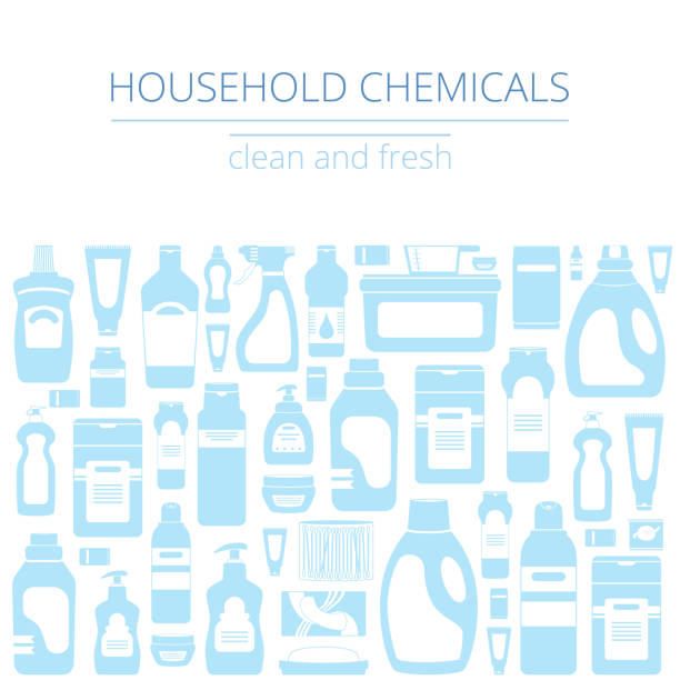 Household cleaning supplies isolated icons set. Graphic concept for web sites, banner, mobile apps, infographics. Household cleaning supplies isolated icons set in outline flat style. Washing tools vector cartoon illustrations: bucket, chemistry . Graphic concept for web sites, banner, mobile apps, infographics. free chore backgrounds stock illustrations