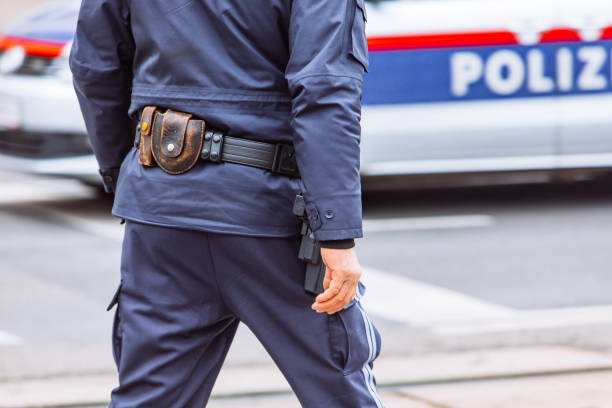 istock ammunition belt on policeman waist 1226894657