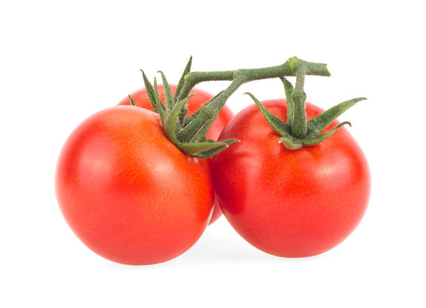 istock Bunch of cherry tomatoes isolated on a white background. Vine tomatoes. 1226896890
