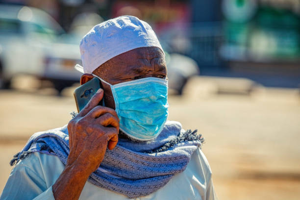 istock Muslim African man with the face covered by a mask 1226900791
