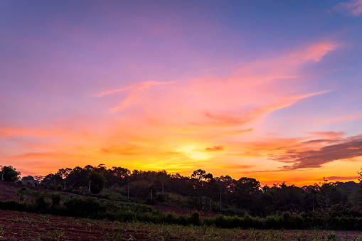 Beautiful clouds at sunset, Khao Kho District, Phetchabun Province, Thailand