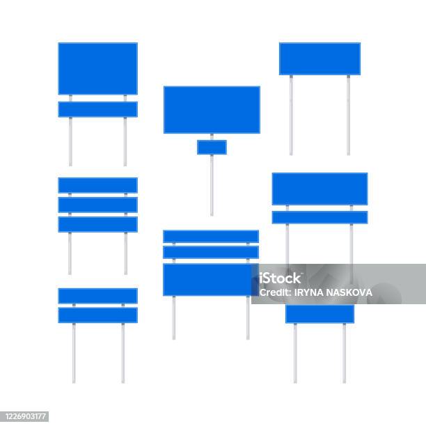 Free Sign Vector Blue Blue Road Signs Vector Set Isolated On White Background Stock ...