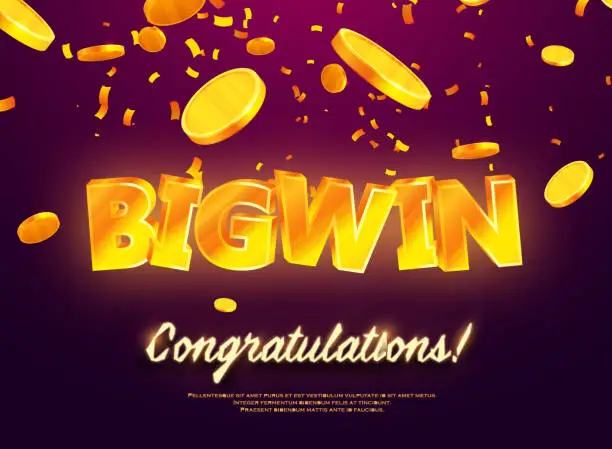 Vector illustration of The gold word Big Win