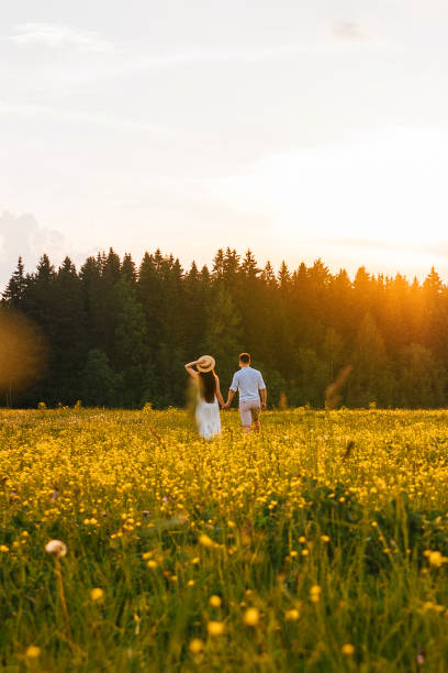 istock Loving couple in the field. Sunset. 1226905267