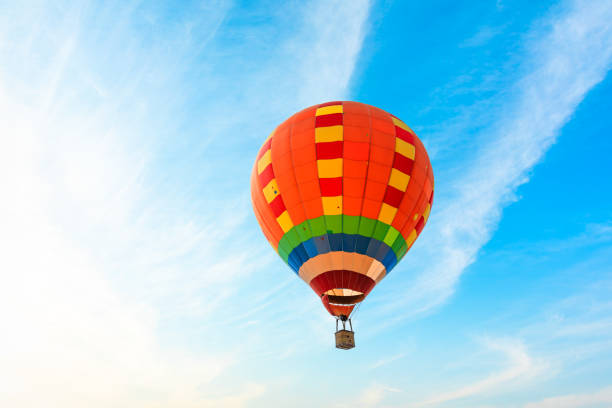istock Hot air balloon floating in the sky. 1226911377