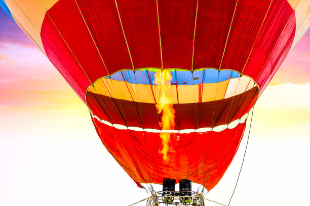 istock Hot air balloon floating in the sky. 1226915327