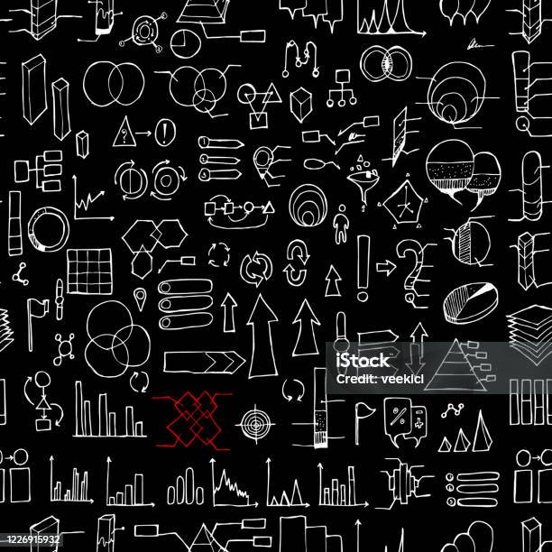 Data Background Pattern Data Doodle Background Seamless Pattern Drawing Illustration Hand Drawn ...