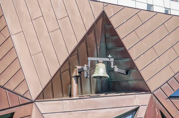 Willemstad, Curaçao, Kingdom of the Netherlands: carillon on three interconnected metal columns, sky in the background