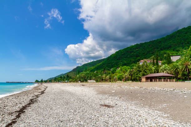 istock Pebble black sea coast in Gagra, Abkhazia 1226917295
