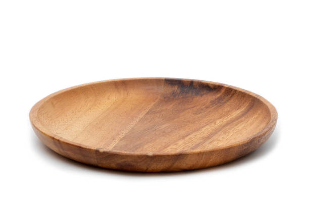 istock Empty wooden tray on white background. 1226918171
