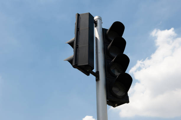istock Traffic lights with a beautiful blue sky in background 1226922306