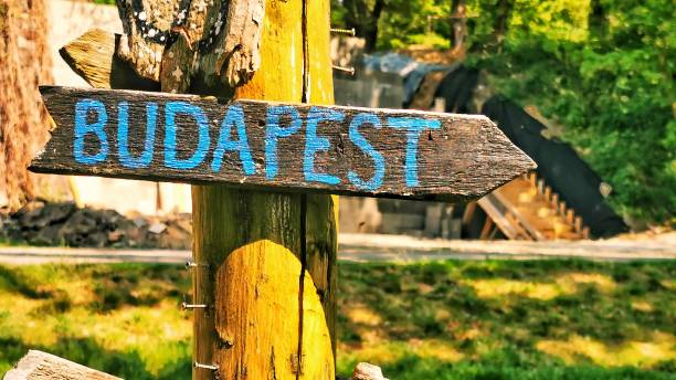 istock Wooden Direction sign - Budapest 1226924663