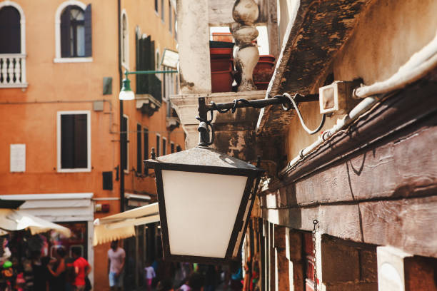 Venice Old Town View of Street Lamp