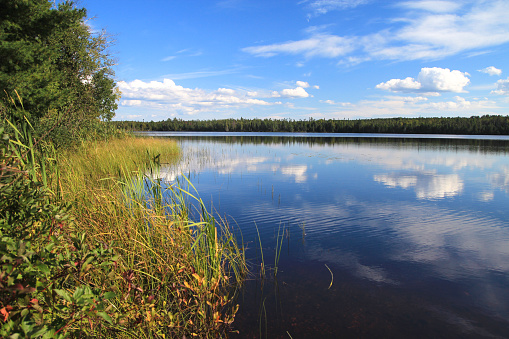Tranquil scenery of Oulu river in Oulu region.