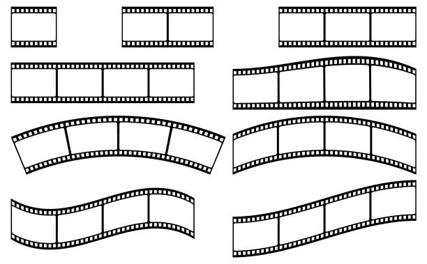 Film strip stock Filmstrip set illustration - simple vector illustration isolated on white background rolling photos stock illustrations