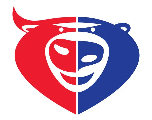 Vector illustration of bull bear head symbol