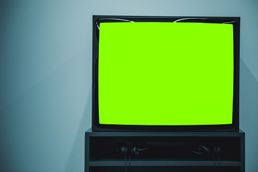 Monitor Green Screen Template Copy Space