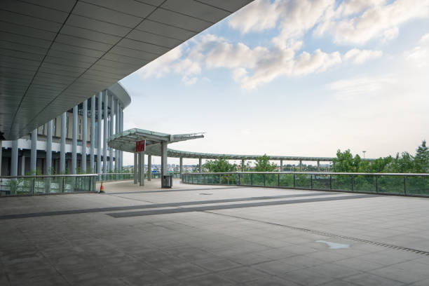 empty square and modern architecture in the city