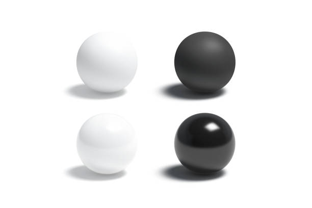 istock Blank black and white gloss and matte ball mockup set 1226932634