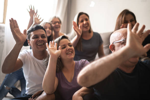 istock Happy family doing video call at home 1226934772