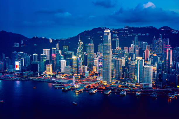 istock Hong Kong night viewed from Victoria harbor 1226935033