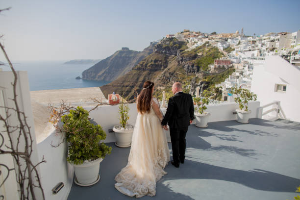 istock Beautiful wedding couple posing in city 1226935150