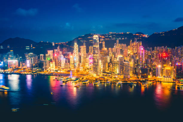 istock Hong Kong night viewed from Victoria harbor 1226935210