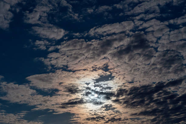 istock Full moon with clouds in the night sky 1226936520